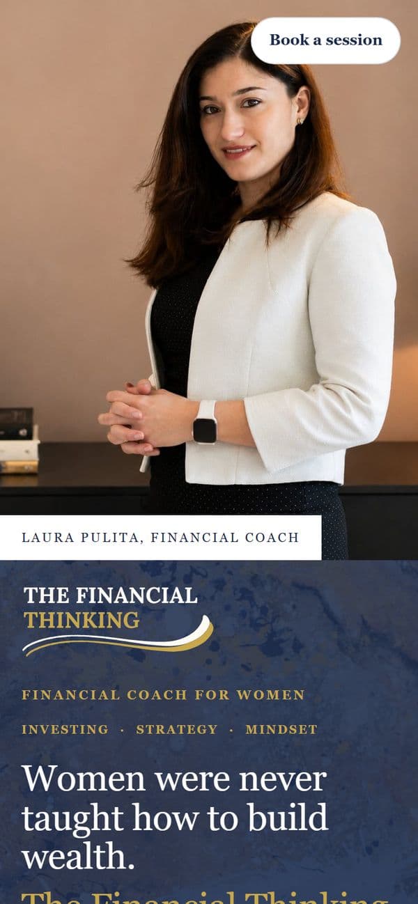 The Financial Thinking website on a phone.